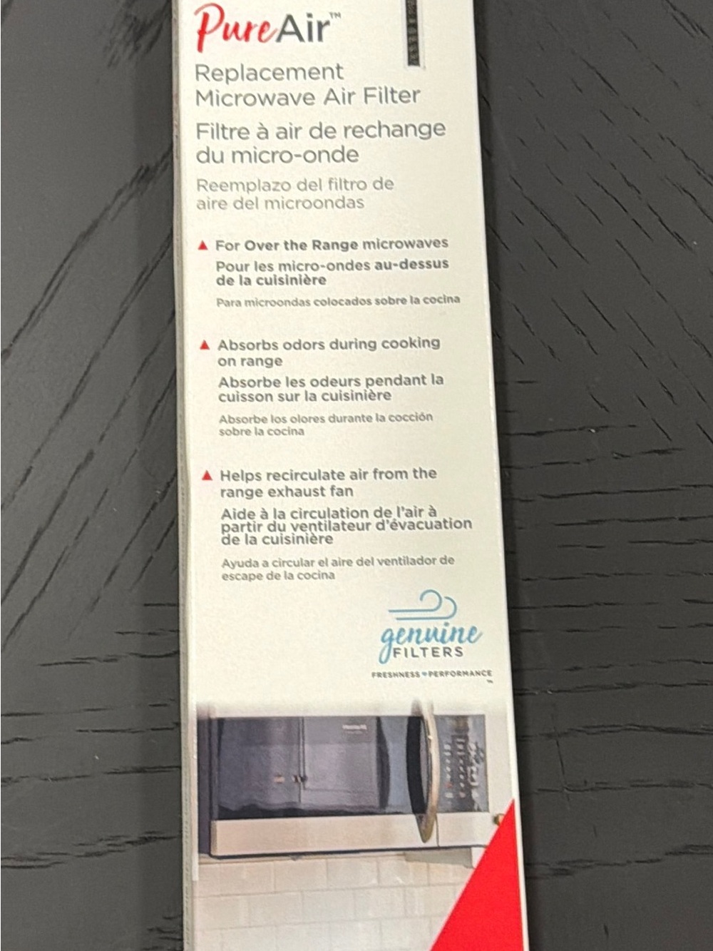 PureAir Replacement Microwave Air Filter – White with Red Accent